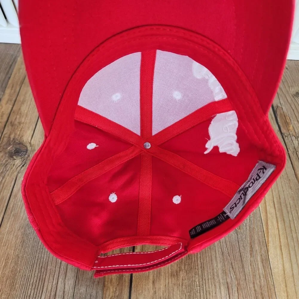 K-Products Coca-Cola Spell-Out Script Logo Dad Hat Red Soft Drink Baseball Cap